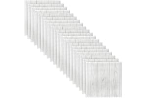 Hasaller Autoadhesivos 3D para pared, 35 x 35 cm, diseño de madera de abeto, azulejos de piedra, ladrillo, paneles de espuma suave, para dormitorio, sala de estar (roble blanco)