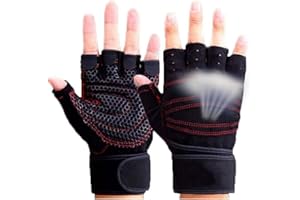 Skevic Guantes Gimnasio Hombre y Mujer - Guantes Gym para Levantamiento de Pesas, Crossfit, Barra Dominadas, Guantes Ciclismo Guantes Fitness con Muñequera Transpirable Antideslizante
