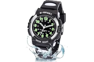 GUUMUXIN Reloj Analógico para Niños,Niña,3ATM Resistente al Agua, Fácil de Leer,Reloj de Enseñanza,Reloj de Pulsera de Banda Suave para Chico Chica