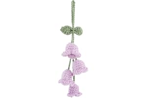 WLLHYF Tulipe décorative à suspendre pour rétroviseur de voiture, tricotée à la main, joli petit muguet, décoration intérieure de voiture, accessoires esthétiques (violet)