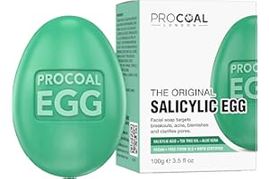 Salicylic Egg, Natural Salicylic Acid Soap 100g by Procoal - Salicylic Acid Face & Body Wash For Combination, Oily, Blemish Prone Complexion, Vegan Face Soap & Cruelty-free