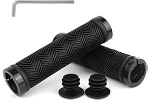 FLOWERUN Poignées de Vélo, Poignées de Guidon Ergonomiques Antidérapantes en Caoutchouc avec Double Serrage en Aluminium, Compatibles avec VTT, BMX, Vélo Électrique, Trottinette