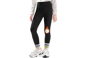 GroYolan Leggings Fille Hiver Doublés en Fleece Pantalons Longs Chauds Basique pour Enfants Leggings Thermique Sport 4 à 15 Ans