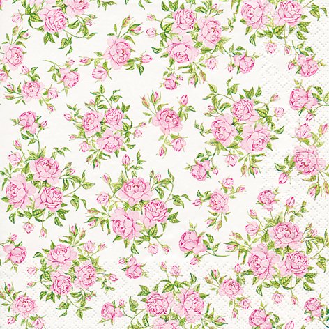 20 Servietten Little Roses – Kleine Rosen / Blumenmuster 33x33cm
