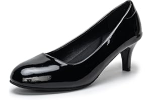 EDITCOZY Women Court Shoes Low Heel Dress Shoes Closed Toe Heels Pumps Wedding Shoes