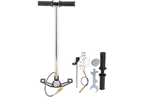 EJOYOUS Pompka powietrzna stojąca Trzystopniowa ręczna pompka powietrza 4500 psi Pompka PCP 3 Stage Ładowanie wiatrówki Strzemię Pompka ręczna, Pompka ręczna z pałąkiem Pompka strzemięczkowa, Ręczna pompka