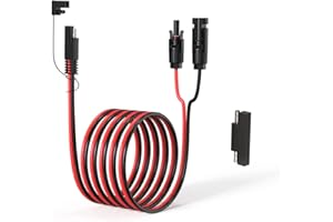 ELFCULB Solarstecker auf SAE Kabel,10AWG SAE Stecker Solarladekabel mit SAE Polaritätsumkehr Adapter für Solargenerator Powerstation Solarpanel(3M)