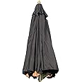 Hardwood Garden Parasol Umbrella - 3M Wide - (Black)