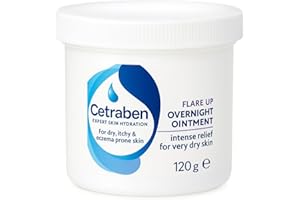 Cetraben Flare Up Overnight Ointment, Relieves Dry, Itchy & Eczema-Prone Skin, Rich Formulation for Intense Hydration, Protects Skin from Irritants, For Overnight Use, Fragrance Free, 1 x 120g