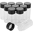 Unxuey 5ml Glass Clear Sample Bottles Screw Cap Lab Vials Supply Liquid Collection Container for Essential Oils Plastic Cap - Pack of 10