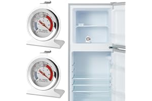 MEUKCEZ 2 Pezzi Termometro Congelatore, Termometro Frigorifero Antigelo con Gancio per Appendere, Gamma di Misurazione da -30 a 30 °C (-20°F a 80°F), Ideali per Casa Ristoranti e Bar, Facili da Pulire