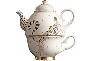 Yvonne Ellen One for Tea Set teiera e Tazza Cheetah Ghepardo
