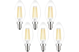 PURESHINE E14 Led SES Candle Light Bulb,Small Screw,4W Equivalent 40W, Warm White 2700K,400Lm,Pack of 6
