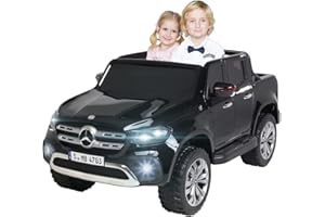 Actionbikes Motors Kinder Elektroauto Mercedes Benz X-Klasse - Lizenziert - 4 x 45 Watt Motor - Multimedia-Touchscreen - Kinderauto (Schwarz Lackiert)