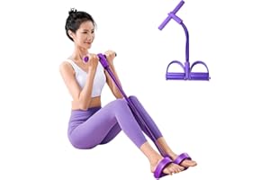 Dinghaole Sit-Up Trainingsgerät für Zuhause - Bauchtrainer und Ganzkörpertrainer für Fitness, Abnehmen und Yoga - 4 Tubes Elastische Zugseile - Multifunktions-Leg-Exerciser - Bodybuilding Expander