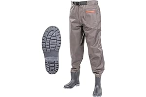 HKJPLVF Waist Wading Pants, Hip Waders, Waterproof Outdoor Fishing Hunting Waist Waders with Boots, Wading Shoes for Men and Women,for Fly Fishing,Duck Hunting,Kayaking,B-43