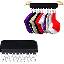 Organisateur De Casquettes GIEEU - Support à Clip Pour Cintre, Néoprène, 16x32cm, Noir