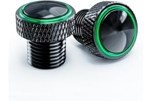 ZEXDDI 2pcs Clockwise Thread Screws M10*1.25 Motorcycle CNC Mirror Hole Plugs Bolts Fit For Kawasaki Z900 RS SE Z650 Z800 Z1000 Aprilia BENELLI TRK 502 502X(Green)