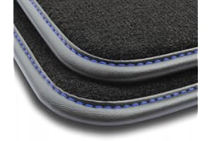 M MOTOS alfombrillas coche de velours premium compatibles con Volkswagen Crafter I 2006-2016 - Premium, Piel, Azul - Experimenta un nuevo confort de conducción con un juego de alfombra de coche de ter