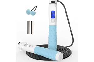 Corde à Sauter Sport, Te-Rich Corde à Sauter Sans Fil avec Compteur, Jump Rope 3M Réglable avec Roulements à Billes en Acier, Poignées Antidérapantes pour Adulte/Enfant/Fitness/Crossfit/Boxe/Gym