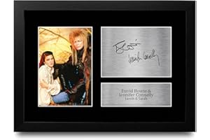 HWC Trading FR A4 David Bowie & Jennifer Connelly Labyrinth Gifts Printed Signed Autograph Picture for Movie Memorabilia Fans - A4 Framed