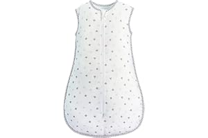 MOXTOYU Baby Sleep Bag, 100% Cotton 1.0 Tog Baby Sleeping Bag, Sleeveless Swaddle Blanket with Two-way Zipper, Baby Blanket For Newborn Boy Girl, Newborn Baby Gift, New Born Baby Essentials 6-12M