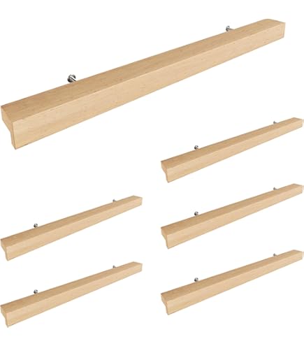Maniglie Per Cassetti In Legno Faggio - Set 10pz Con Viti, Foro 128mm - Foto 10