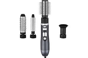 UKLISS Brosse Soufflante Rotative 4 en 1, Brosse Chauffante Brushing avec 4 Accessoires: 20MM/35MM/38MM Cheveux Boucle & Seche Cheveux 【 Seulement 38 mm Rotatif】, 3 Températures 2 Vitesses & Cool Shot