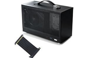 MININGEEK MiniNeo S300 Boîtier Mini-ITX Portable 8L avec Panneau ventilé avancé, Ports USB Type C et USB 3.0 en façade, Compatible avec Les GPU Double Slot, avec câble d’Extension PCIe 3.0 16X Gratuit
