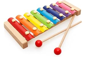 Jzhen Xylophone Jouets Knock Piano, Instrument de Musique Xylophone en Bois pour Les Enfants