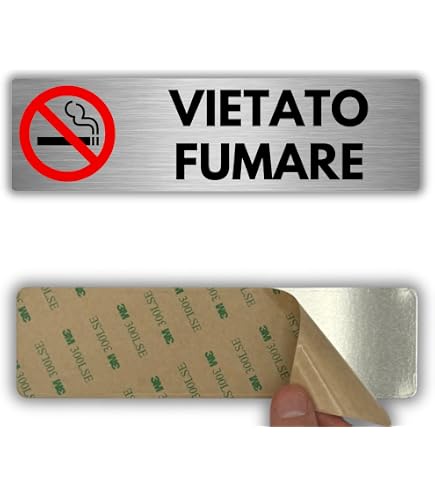 Ofform Targa 'Vietato Fumare' Autoadesiva In Acciaio Inox Spazzolato - Ø 75 Mm, Prodotta In Germania - 4