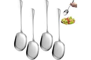 KINETICKRAFT 4 Pièces Cuillère de Service en Acier Inoxydable 25cm Cuillères De Service Cuillère À Soupe Cuillère De Service Buffet Grande, Cuillere de Service pour Banquet Buffet Restaurant Hôtels Parti