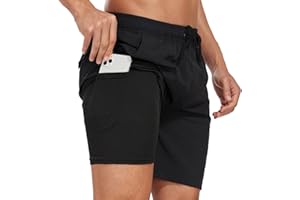 Milaloko Męskie Spodenki Kąpielowe Szybkoschnące Kąpielówki Szorty Plażowe Surfingowe Szorty z Wkładką Kompresyjną i Kieszeniami