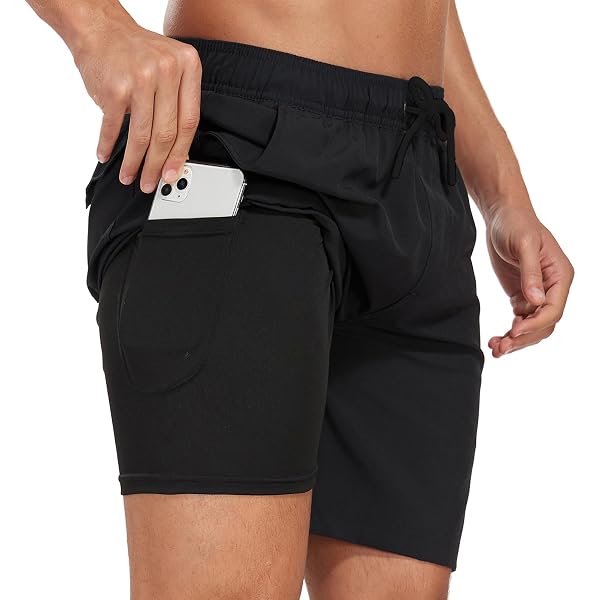 Short de Bain de compression Homme Eté Stretch Imprimé Séchage Rapide