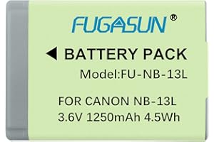 FUGASUN 1 pcs 1250 mAh NB-13L NB13L Batterie pour Canon G5X / G5X Mark II / G7X / G7X Mark II / G7 X Mark III G9X SX620 HS SX720 HS Camera