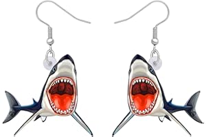 DOWAY Acrylic Cute Shark Earrings Dangle Sea Animals Jewelry Decoration Gifts for Women Girls