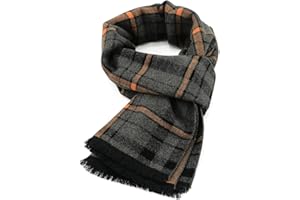 Durio Schal Herren Warm und Weiche Winterschal Herrenschal Gestrickt Plaid Winter Lange Schals