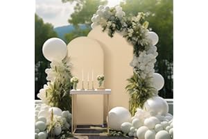 Creperture Hochzeitsbogen Hintergrundabdeckung, 0,8 x 1,8 m Bogenabdeckung Stoff Runde Oberseite Fotostudio Hintergründe Standabdeckung für Geburtstagsparty, Hochzeitszeremonie, Gartenlaube