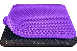 HASA zone Gel Seat Cushion, Cool Gel Cushion for Wheelchair, Double Thick Breathable Car Seat Cushion Lumbar Support Chair Cushion With Non-Slip Cover For Home Office Chair