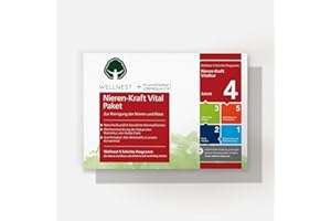 ‎WELLNEST Wellnest Nieren-Kraft Detox-Kur-Paket (Entgiftungs-Kurpaket für 30 Tage Nierenreinigung nach Hulda Clark) - 100% pflanzlich - einfache Handhabung inkl. Magazin