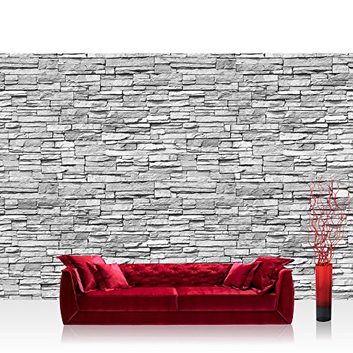 Fototapete Stein - ALLE STEINMOTIVE auf einen Blick ! Vlies PREMIUM PLUS - 400x280 cm - ASIAN STONE WALL No. 2 - GREY - Steintapete Wandbild Steinwand Steintapete Asia Stone Asien - no. 139