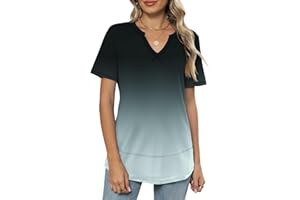 Kistore Gym Tops for Women UK Short Sleeve Workout Shirts Ladies T Shirt V Neck Basic Top Loose Fit Yoga Tees