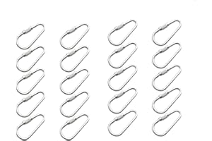 Ymhapp 20 Pcs Silver Parrot Toy Hook Stainless Steel Parts Heavy Duty Metal Hooks Suitable for Most Bird Or Small Animal Hanging Toys Parrot Bird Hooks Metal DIY Stainless Steel Parts