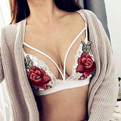 GUYIVVU Women'S Top Lace Joker Women'S Clothes Party Eye-Catching Embroidered Sling Top,White,Xl