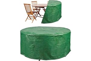 ADEPTNA Heavy Duty LARGE Round Patio Furniture Table Chairs Cover – Protects your Table and Chairs All Year Round from the Weather Dirt and Grime (225CM X 98CM)