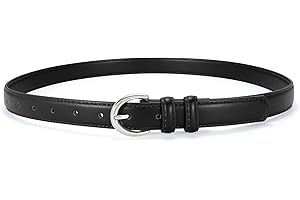 VONMELLI Women's Leather Belt For Jeans Dresses Adjustable Vintage Waist Belts For Women Fashion Leather Belt Classic Ladies Belts With Single Prong Buckle