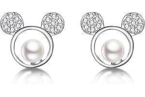 SLUYNZ 925 Argento Sterlina Scintillante CZ Topa Borchie Orecchini per le Donne Adolescenti Ragazze Orecchini di Topo Carini