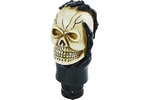 Temzzer Skull Resin Transmission Gear Shifter Lever Knob Heavy Shiny Vehicle Stick Handle for Most Manual Automotive Vehicles (Beige)