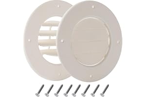 CALVANA 2-Pack Adjustable RV Air Louver Ceiling Vent 6.5" - Rotatable Slats for Directional Airflow, Fits 4-5/8" Ducts - Easy Installation, Durable Design