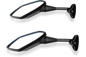 Greyoe Retrovisores Moto, Espejos Moto, 2 Espejos Retrovisores de Motocicleta ABS Espejo Retrovisor Pentagonal de Diamante Giratorio de 360 Grados con Tornillos